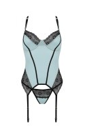 Gorset Sidra Miętowy z Koronką i Stringami