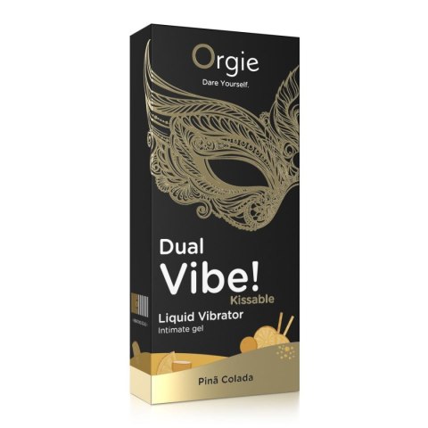DUAL VIBE! Płynny Wibrator do Całowania o Smaku Pina Colada - 15 ml