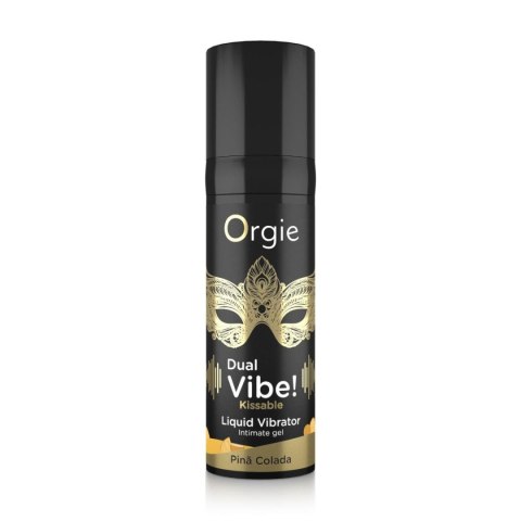DUAL VIBE! Płynny Wibrator do Całowania o Smaku Pina Colada - 15 ml
