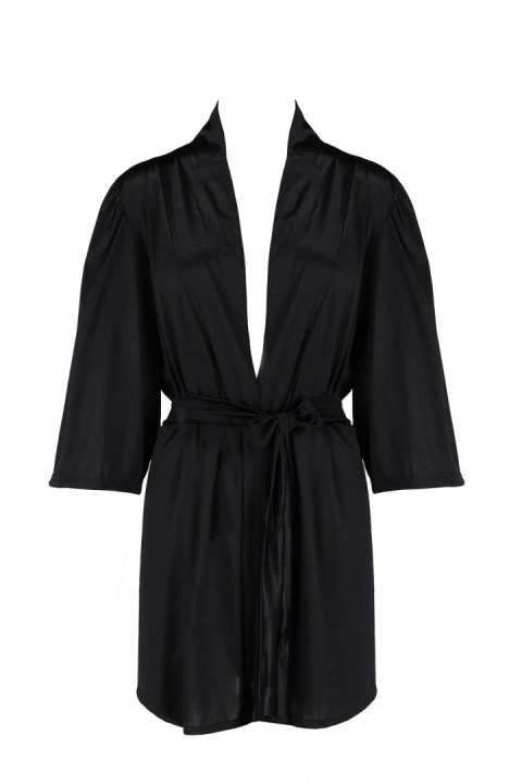 Sybilla Peniuar Satynowy Czarny XXL/XXXL - Casmir