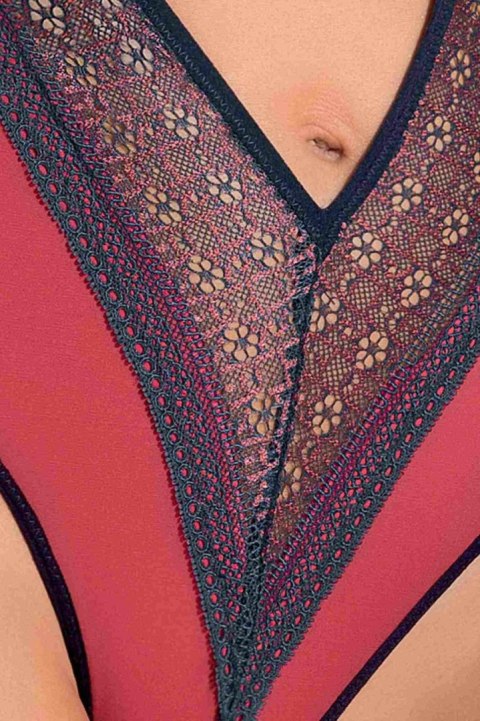 Casmir Sylviane – Zmysłowe Koralowe Body Jednoczęściowe XXL/XXXL