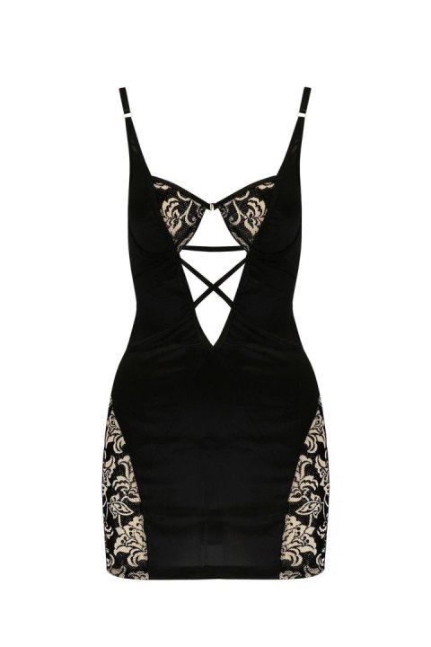 Koszulka nocna VICTORIA CHEMISE czarna S/M - Casmir