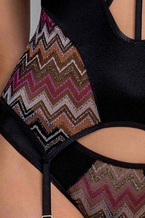 Zmysłowy Gorset Lagerta – Czarny – Rozmiar XXL/XXXL