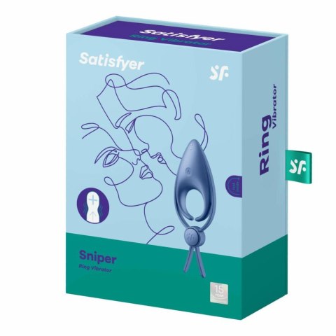 Wibrujący Pierścień na Penisa Satisfyer Sniper (Niebieski)