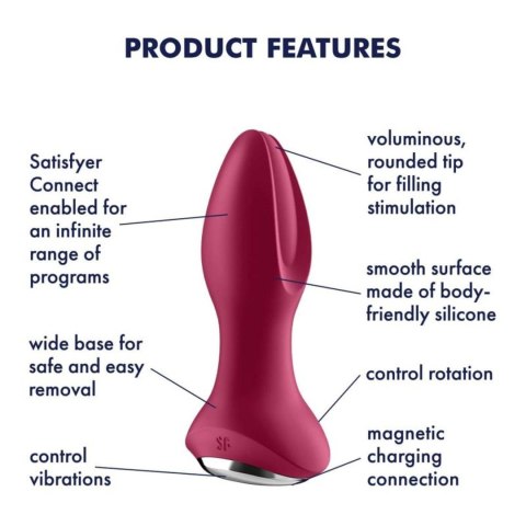 Satisfyer Rotator Plug 2+ Connect App – Obrotowy Plug Analny z Wibracjami (Fioletowy)