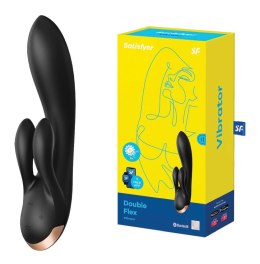 Wibrator Króliczek Satisfyer Double Flex z Aplikacją (Czarny)