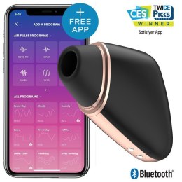 Satisfyer Love Triangle Czarny – Stymulator Łechtaczki z Pulsem Powietrza i Wibracjami Sterowany Aplikacją