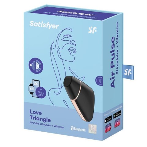 Satisfyer Love Triangle Czarny – Stymulator Łechtaczki z Pulsem Powietrza i Wibracjami Sterowany Aplikacją