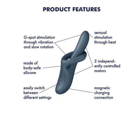 Satisfyer Heat Flex 4 Szary – Rozgrzewający Stymulator Obrotowy