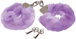 Eleganckie Kajdanki Love Cuffs z Fioletowym Futerkiem