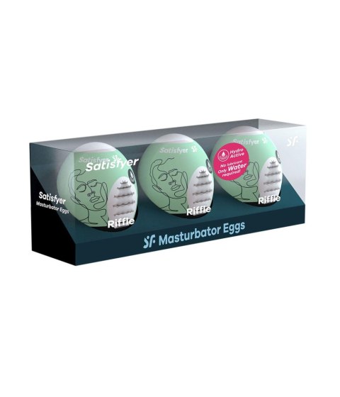 Jajeczka Masturbacyjne Satisfyer Riffle – Zestaw 3 sztuk