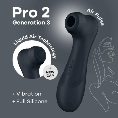 Satisfyer Pro 2 Generacji 3 Liquid Air, czarny