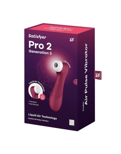 Satisfyer Pro 2 Generacji 3 z Liquid Air, Wytrawna Czerwień