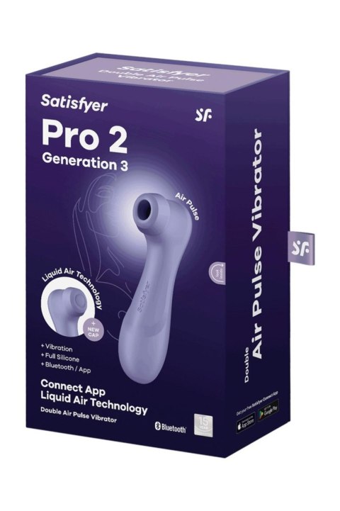 Satisfyer Pro 2 Generacji 3: Fale rozkoszy z Liquid Air, wibracjami i aplikacją – liliowy