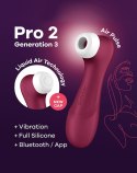 Satisfyer Pro 2 Trzeciej Generacji z Technologią Liquid Air, Wibracjami i Aplikacją – Kolor Czerwonego Wina
