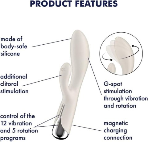 Satisfyer Spinning Rabbit 1 Beżowy – Rewolucyjny Wibrator Króliczek z Funkcją Rotacji