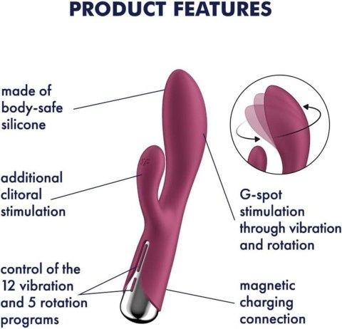 Satisfyer Spinning Rabbit 1 Czerwony – Wibrator Króliczek z Rotacją