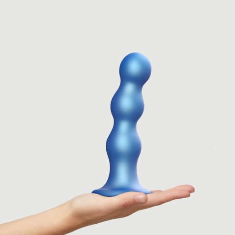 Dildo Plug Balls – Metaliczny Błękit, Rozmiar XL