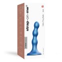 Metaliczny Niebieski Dildo-Plug z Perłami – Rozmiar S