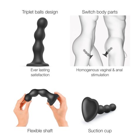 Dildo-Plug Kuleczkowy XXL – Czarny