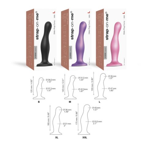 DILDO PLUG CURVY w Odcieniu Metalicznego Cukierkowego Różu - Rozmiar S