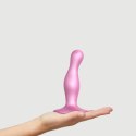 DILDO PLUG CURVY w Odcieniu Metalicznego Cukierkowego Różu - Rozmiar S