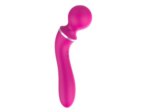 Masażer o podwójnej stymulacji z nakładką, 10 funkcji wibracji, USB, różowy