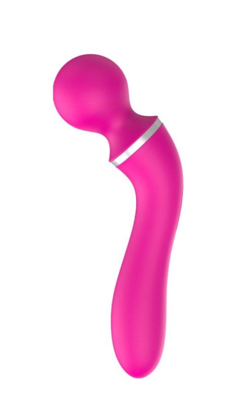 Masażer o podwójnej stymulacji z nakładką, 10 funkcji wibracji, USB, różowy