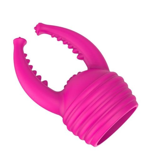 Masażer o podwójnej stymulacji z nakładką, 10 funkcji wibracji, USB, różowy