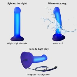 Dildo GLOW-LED Fioletowe - M