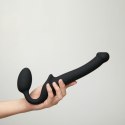 Giętkie Dildo Strap-On Półrealistyczne - Czarne, Rozmiar S