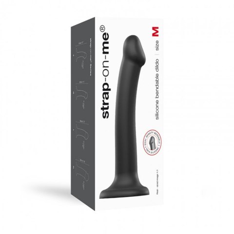 Giętkie Dildo o Podwójnej Gęstości – Półrealistyczne, Czarne (M)