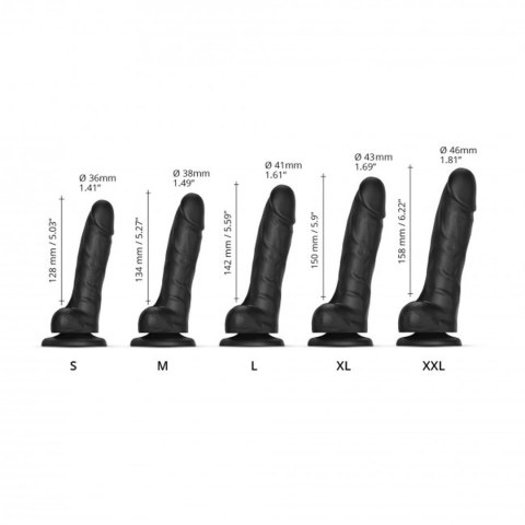 Realistyczne Dildo z Przesuwną Skórą – Czerń, Rozmiar S