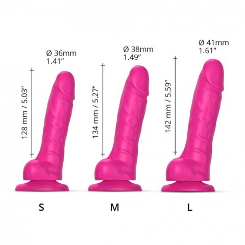 Realistyczne dildo SLIDING SKIN – Fuksja L