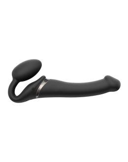Wibrujące Dildo Strap-On – Czarne (rozmiar M)