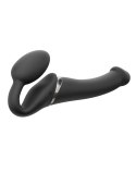 Wibrujące Dildo Strap-On – Czarne (rozmiar M)