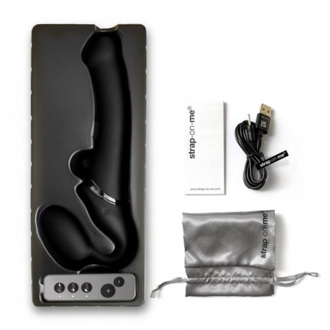 Wibrujące Dildo Strap-On – Czarne (rozmiar M)