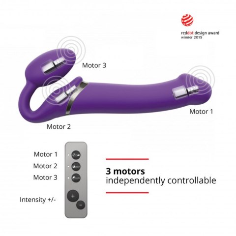 Fioletowy Wibrujący Strap-On – Rozmiar M
