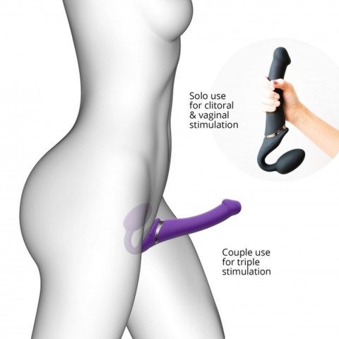 Fioletowy Wibrujący Strap-On – Rozmiar M