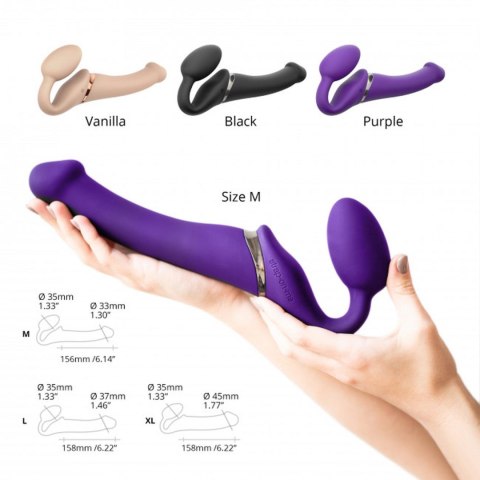 Fioletowy Wibrujący Strap-On – Rozmiar M