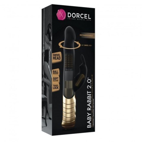 Wibrator Króliczek Baby Rabbit Black & Gold 2.0 - Akumulatorowy