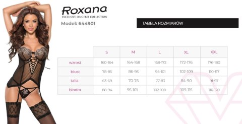 Zmysłowy Gorset Roxana z Kwiatowym Motywem i Stringi 6449 M