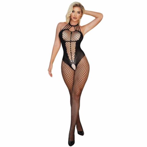 Siateczkowe Bodystocking Obsession z Geometrycznym Dekoltem
