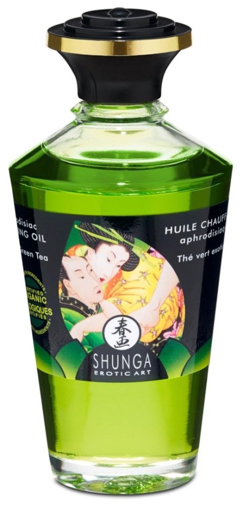 Rozgrzewający olejek do masażu Shunga Exotic Green Tea