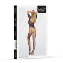 Bodystocking 2081 czarny – uwodzicielska siateczka z kwiatowym motywem