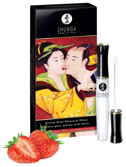 Shunga Divine Oral Pleasure: Zmysłowy Błyszczyk Truskawkowe Wino Musujące