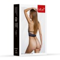 Zmysłowy komplet body i obroża 11030 niebiesko-czarny 3XL