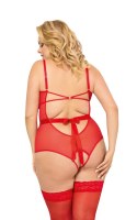 Eleganckie Body 'Amelia' w Namiętnej Czerwieni - Rozmiar 2XL