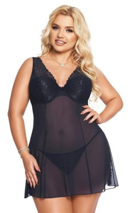 Niebieski komplet bielizny Berta Babydoll - rozmiar 2XL