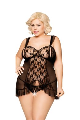 Uwodzicielska Koszulka Bianca Plus Size - Czarna, 2XL